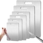 titanium cutting board 100% pure titanium cutting boards for kitchen cutting edge hygiene & durability, 1 pack double sided medical grade cutting mat, easy to clean (12"l x 9"w)