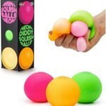 tobar neon diddy squish ball tactile fidget toys (pack of 3), 5.4 x 5.4 x 5.4 cm
