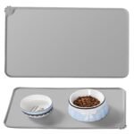 cat & dog feeding mat, waterproof pet feeding mat, non slip sillicone food mat for cats and dogs(48x30cm)