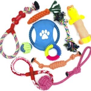 wefine puppy chew toys 100% natural cotton rope for small & medium dogs (10 pcs)