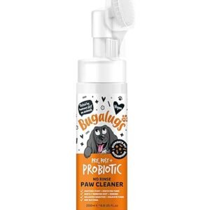 bugalugs probiotics for dogs natural no rinse paw cleaner with pumpkin powder for dogs – soothes itchy & irritated paws, supports microbiome, itchy skin & paws (probiotic paw cleaner)