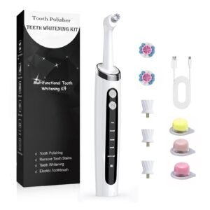 plaque remover for teeth, wagner stern plaque remover dog toothbrush with 5 modes & led light for teeth cleaning plaque removal, stain remover with 4 heads, rechargeable