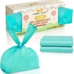 300pc bambi baby nappy bags biodegradable 100% biodegradable nappy sacks eco friendly & compostable, baby essentials for newborn or newborn essentials