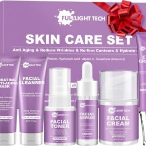 6 pcs skincare set,gift set,gift for women,anti aging skincare gift set for wrinkles & fine lines,deep hydration,radiant looking skin,shrink pores,womens gift sets,christmas gifts for women