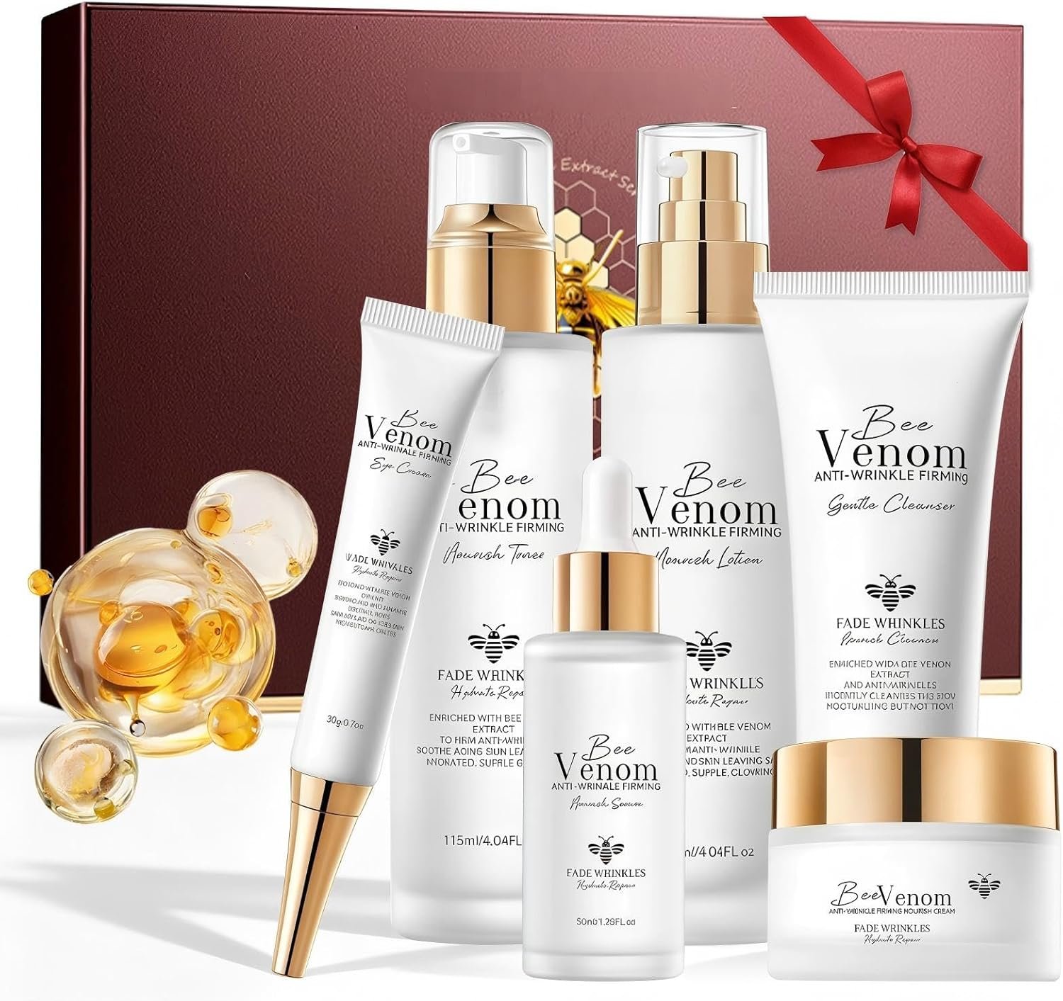 gifts for women,anti aging skin care set,reduce wrinkles & hydrate skin,skin care kit w/facial cleanser,toner,cream,serum,eye cream skincare gift set,valentine birthday gifts for wife mom teens