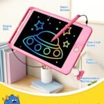 tekfun kids toys for 3 4 5 6 years old girls, 8.5 inch lcd writing tablet for toddler, colorful drawing board for kids, learning doodle scribbler pad for christmas & birthday gifts (pink)
