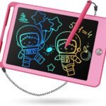 tekfun kids toys for 3 4 5 6 years old girls, 8.5 inch lcd writing tablet for toddler, colorful drawing board for kids, learning doodle scribbler pad for christmas & birthday gifts (pink)