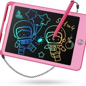 tekfun kids toys for 3 4 5 6 years old girls, 8.5 inch lcd writing tablet for toddler, colorful drawing board for kids, learning doodle scribbler pad for christmas & birthday gifts (pink)