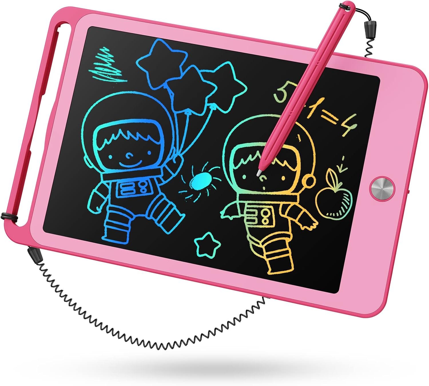 tekfun kids toys for 3 4 5 6 years old girls, 8.5 inch lcd writing tablet for toddler, colorful drawing board for kids, learning doodle scribbler pad for christmas & birthday gifts (pink)