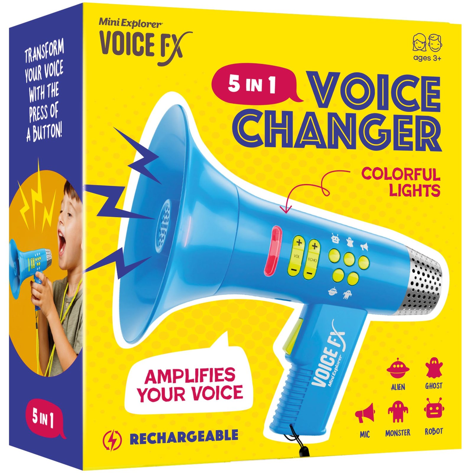 mini explorer voice changer for kids for kids voice changing device for boys & girls ages 3 8+ olds birthday gifts for 3, 4, 5, 7, 8 year old boy toys gift ideas for kid, toddler
