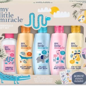 my little miracle baby gift set – essentials for newborn | lotion, shampoo & conditioner, oil, bath & top to toe wash | newborn essentials & baby shower gifts