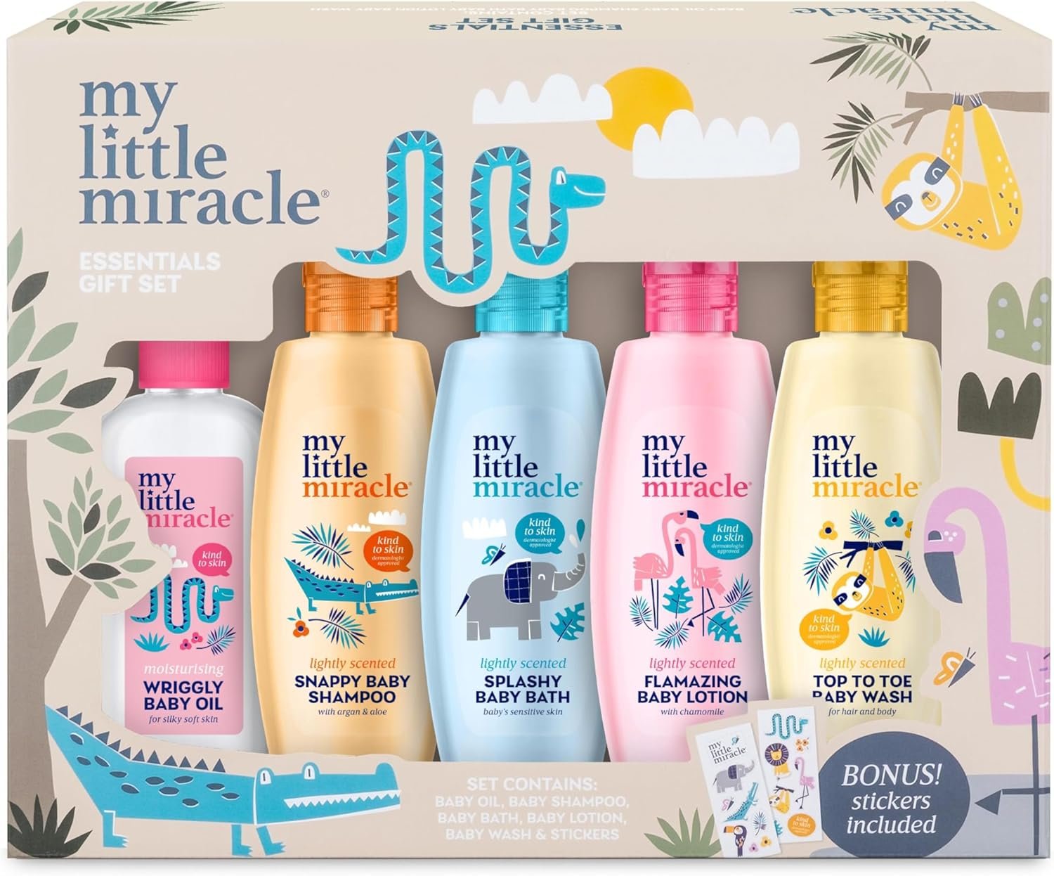 my little miracle baby gift set – essentials for newborn | lotion, shampoo & conditioner, oil, bath & top to toe wash | newborn essentials & baby shower gifts